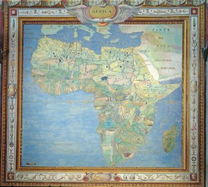 Mapa Afriky, v Sala del Mappamondo